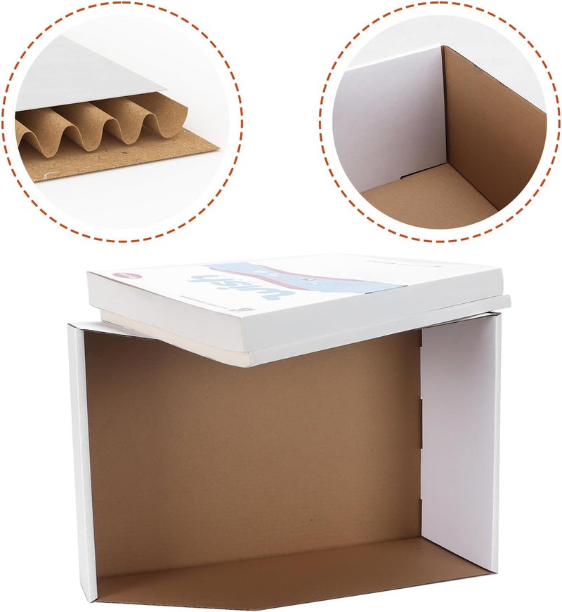 ZBEIVAN Cardboard Storage Bins Boxes 35 Packs 12x8x4.5 Inches, Easy Assembly Pantry Organizer Bins for Shelf, White - Image 3